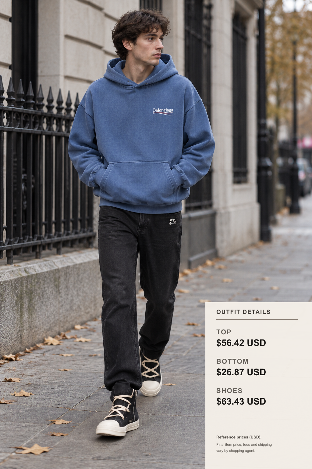 Rhude Hoodie Layering: 3 Winter Outfit Options outfit 2 full-body street style for fashionreps