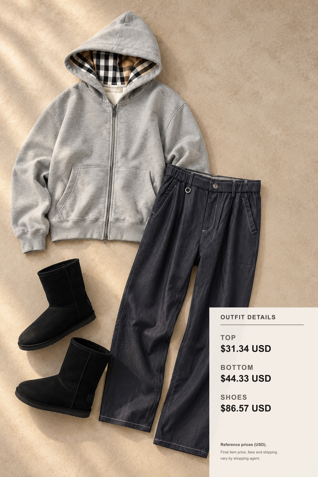 Corteiz Hoodie: 3 Fall-Winter Outfit Ideas outfit 2 editorial flat lay for fashionreps
