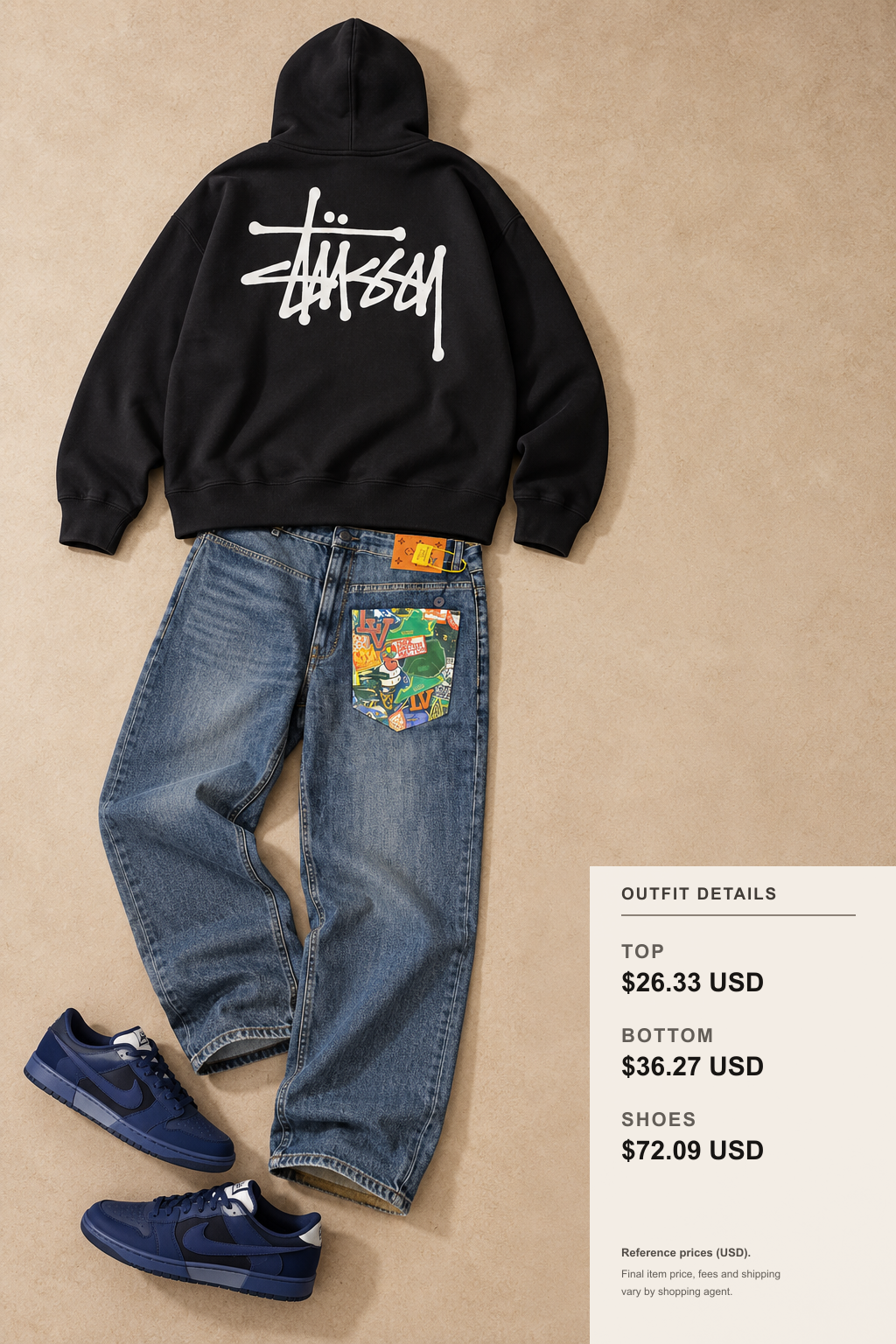 Stussy Hoodie Winter Layering: Wide Pants Proportions