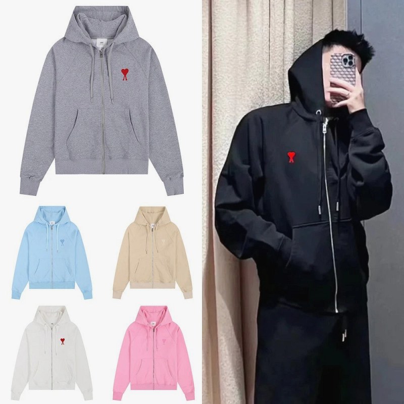Reseña de la colección de sudaderas con cremallera y estampado de corazón de AMI Paris: ajuste holgado, tejido loopback de 350–400 g y valor real tras las comisiones de agente