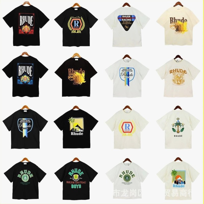 Rhude Trendy T-Shirts with Various Printed Designs Review: A 240g Cotton Tee in a Loose Cut