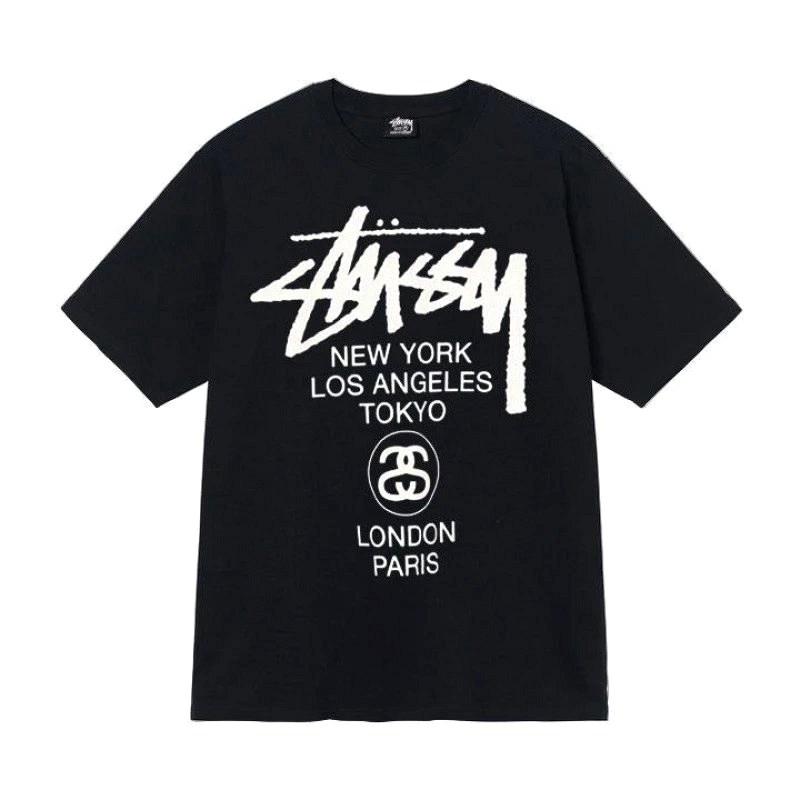Stussy Letter-Print Black T-Shirt Review: A Relaxed 250–300 gsm Cotton Tee